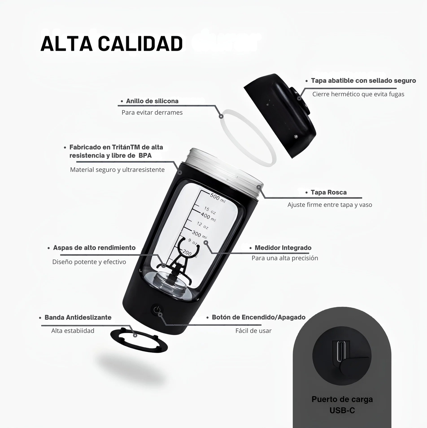 Shaker automático 650 ml